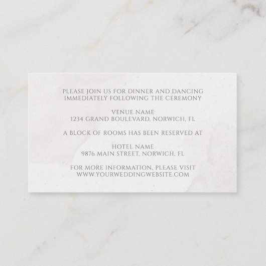 水彩フローラピンクさくらんぼブロッサム結婚ズ エンクロージャーカード (裏面)