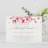 水彩フローラピンクさくらんぼ花 招待状 (スタンド正面)