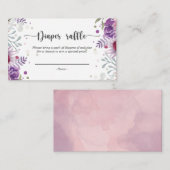 水彩フローラピンクとライラおむつラッフル エンクロージャーカード (正面/裏面)