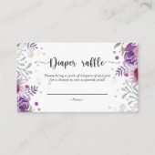 水彩フローラピンクとライラおむつラッフル エンクロージャーカード (正面)