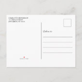 水彩フローラピンクのバラ日付を保存 案内ポストカード (裏面)