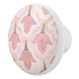 水彩フローラピンクの素敵なパタかわいらしーン セラミックノブ