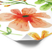 水彩フローラピンクの花パターン–69677 ポスター (コーナー)