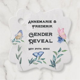 水彩フローラピンクまたはブルー フェイバータグ