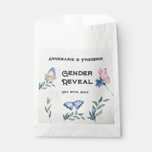 水彩フローラピンクまたはブルー フェイバーバッグ (正面)