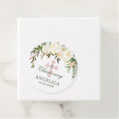 水彩フローラピンクアイボリーバプテスマ《キリスト教》洗礼式や命名式 フェイバータグ (インサイチュ)