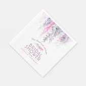 水彩フローラピンクインディゴパープルブライダルシャワー スタンダードランチョンナプキン (角)