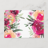 水彩フローラピンクウェディングレセプション エンクロージャーカード (裏面)