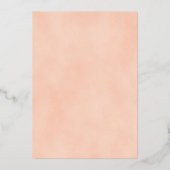 水彩フローラピンクエレガントな結婚式金ゴールド 箔招待状 (裏面)