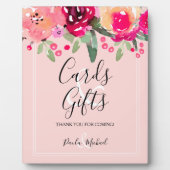 水彩フローラピンクカード&ギフトプラーク フォトプラーク (正面)
