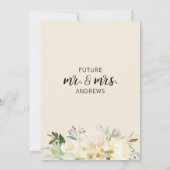 水彩フローラピンククリームアイボリーカップルのシャワー 招待状 (裏面)