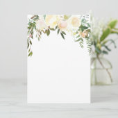 水彩フローラピンククリームアイボリーシャワー空白の 招待状 (スタンド正面)