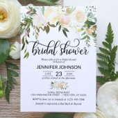 水彩フローラピンククリームアイボリーブライダルシャワー 招待状