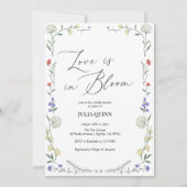 水彩フローラピンクグリーンブライダルシャワー 招待状 (正面)