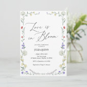 水彩フローラピンクグリーンブライダルシャワー 招待状 (スタンド正面)