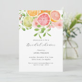 水彩フローラピンクグリーンブライダルシャワー 招待状 (スタンド正面)