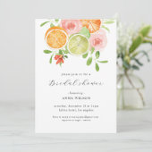水彩フローラピンクグリーンブライダルシャワー 招待状 (スタンド正面)
