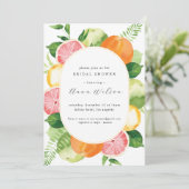 水彩フローラピンクグリーンブライダルシャワー 招待状 (スタンド正面)