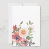 水彩フローラピンクグリーンブライダルシャワー 招待状 (裏面)