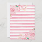 水彩フローラピンクサーカス動物誕生日 招待状 (裏面)