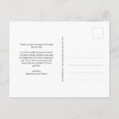 水彩フローラピンクターコイズベビーガール写真 案内ポストカード (裏面)