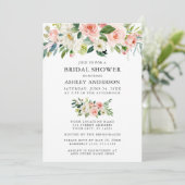 水彩フローラピンクネオミントブライダルシャワー 招待状 (スタンド正面)