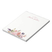 水彩フローラピンクパーソナライズされた文具 ノートパッド (回転)