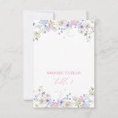 水彩フローラピンクパープルテーブル座席表 案内状 (正面)