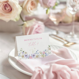 水彩フローラピンクパープルテーブル座席表 案内状