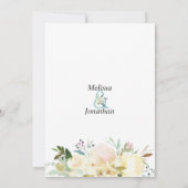 水彩フローラピンクピーチアイボリー金ゴールド結婚ズ 招待状 (裏面)