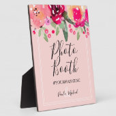 水彩フローラピンクフォトブース看板 フォトプラーク (側面)