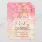 水彩フローラピンクフォーマル結婚式招待状 招待状 (正面/裏面)