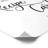 水彩フローラピンクブライダルシャワーレシピ標識 ポスター (角)