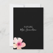 水彩フローラピンクブラックブライダルシャワー 招待状 (裏面)