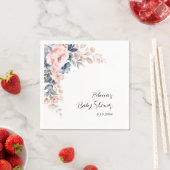 水彩フローラピンクベビーシャワー紙 スタンダードカクテルナプキン (インサイチュ)