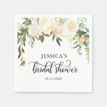水彩フローラピンクベージュアイボリーブライダルシャワー