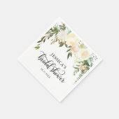水彩フローラピンクベージュアイボリーブライダルシャワー スタンダードカクテルナプキン (角)