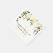 水彩フローラピンクベージュアイボリーリース結婚ズ スタンダードカクテルナプキン (角)