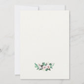 水彩フローラピンクホワイトグリーン結婚ズカード 招待状 (裏面)