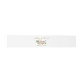 水彩フローラピンクホワイト金ゴールド結婚ズ 招待状ベリーバンド (フラット)