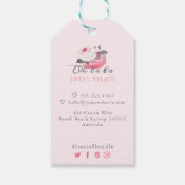 水彩フローラピンクマカロンMerci/Thank You ギフトタグ (裏面)