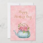 水彩フローラピンクマザーズデイティーパーティー 招待状 (裏面)