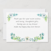 水彩フローラピンクユニコーンありがとう サンキューカード (裏面)