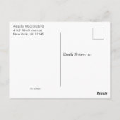 水彩フローラピンクユニコーンありがとう ポストカード (裏面)