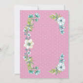 水彩フローラピンクユニコーン赤ちゃんシャワーインビタット 招待状 (裏面)