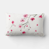 水彩フローラピンクレッドさくらんぼの花 ランバークッション (裏面)
