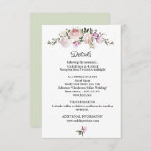 水彩フローラピンクローズ結婚ズ詳細 エンクロージャーカード (正面/裏面)