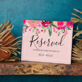 水彩フローラピンク予約の看板 フォトプラーク (側面)