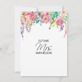 水彩フローラピンク多肉類ブライダルシャワー 招待状 (裏面)