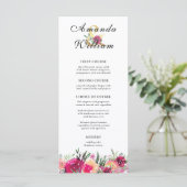 水彩フローラピンク結婚のメニュー メニュー (スタンド正面)